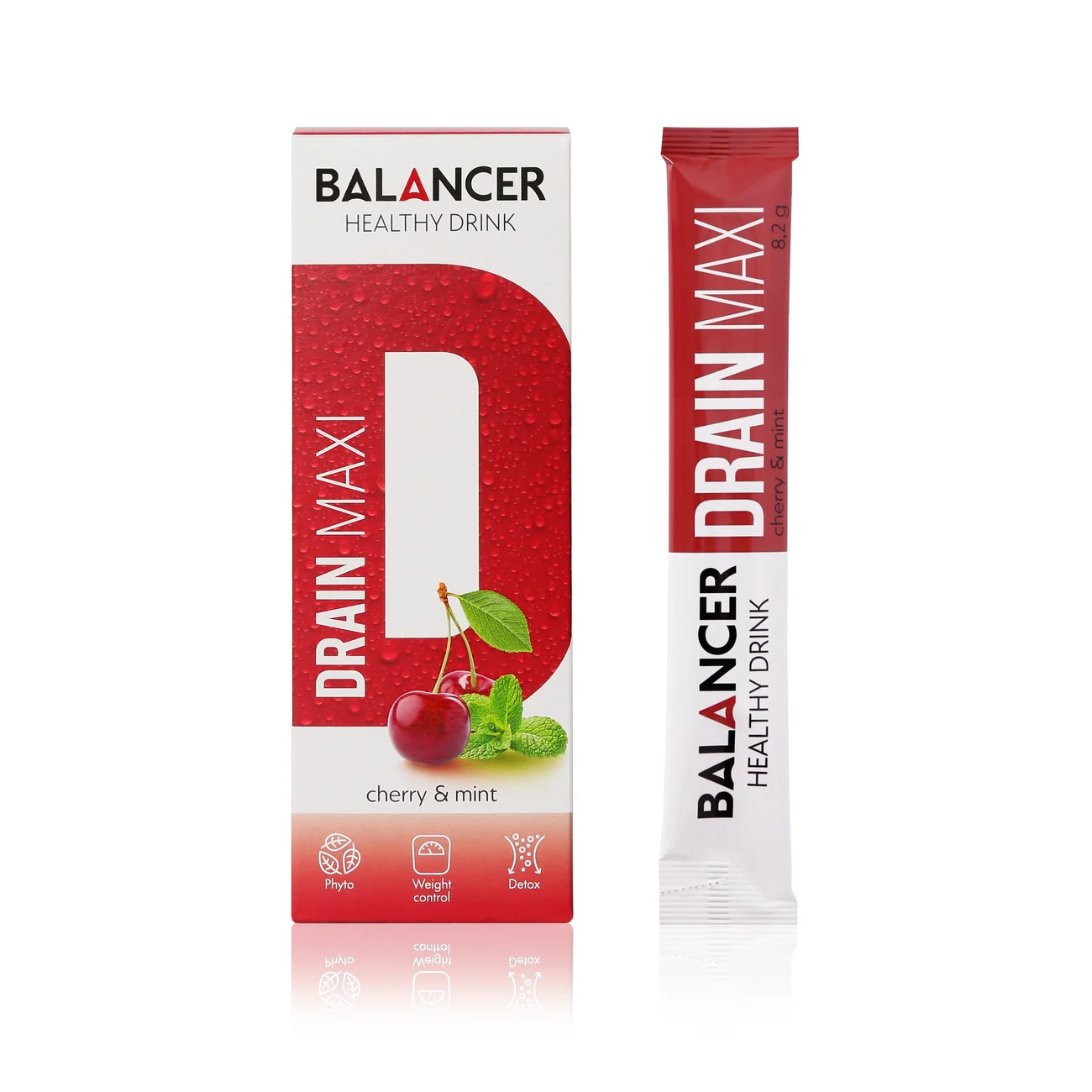 Balancer Drain Maxi Draining and purifying drink Cherry-Mint flavored, 10 pcs.