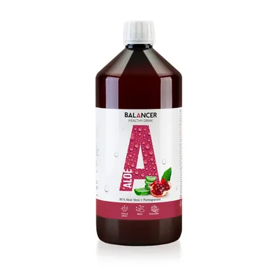 Pitný gel BALANCER Aloe Vera & Pomegranate s aloe s příchutí granátového jablka, 1000 ml
