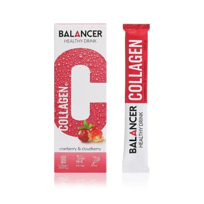 სასმელი Balancer Collagen „შტოში-მიწამაყვალის“ არომატით, 10 პაკეტი