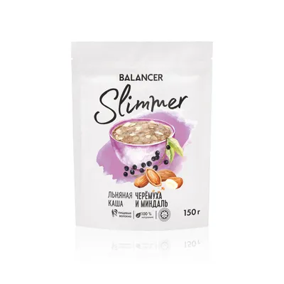 Natural flaxseed porridge BALANCER Slimmer with almond kernel petals and wild cherry, 150 g