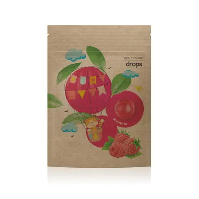 Raspberry Healthberry lollipops, with vitamin C, 12 pcs.