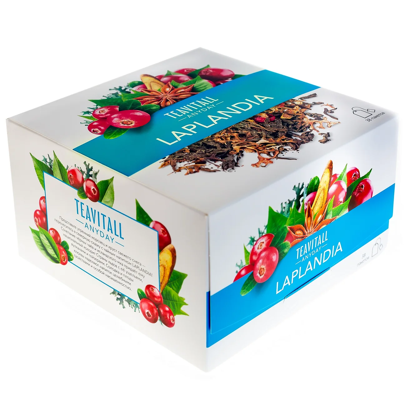 Çay içkisi TeaVitall Anyday "Laplandia", 38 filtr-paket