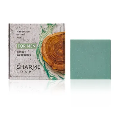 SHARME SOAP Natural Solid Handmade Soap for Men with Woody Fragrance, 80 g