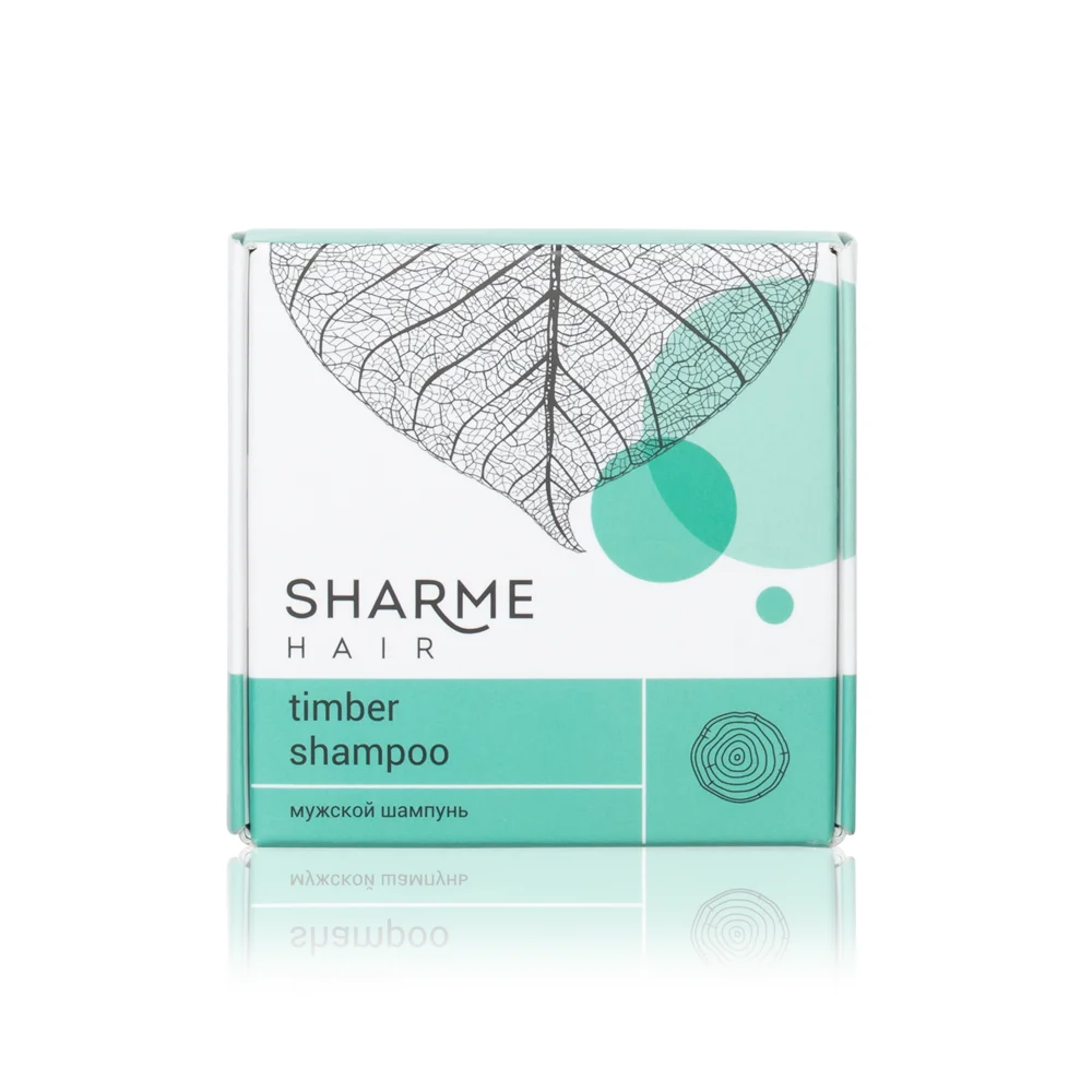 Sharme Hair Timber Natural Solid Shampoo for Men with timber fragrance, 50 g