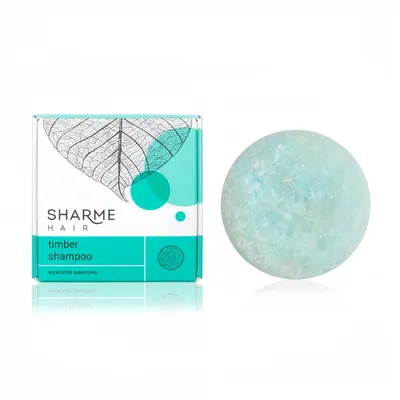 Prirodni čvrsti šampon Sharme Hair Timber sa osvežavajućim mirisom za muškarce, 50 g