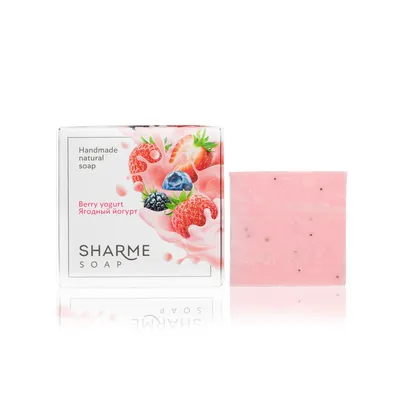 SHARME SOAP Berry Yogurt Natural Solid Handmade Soap, 80 g