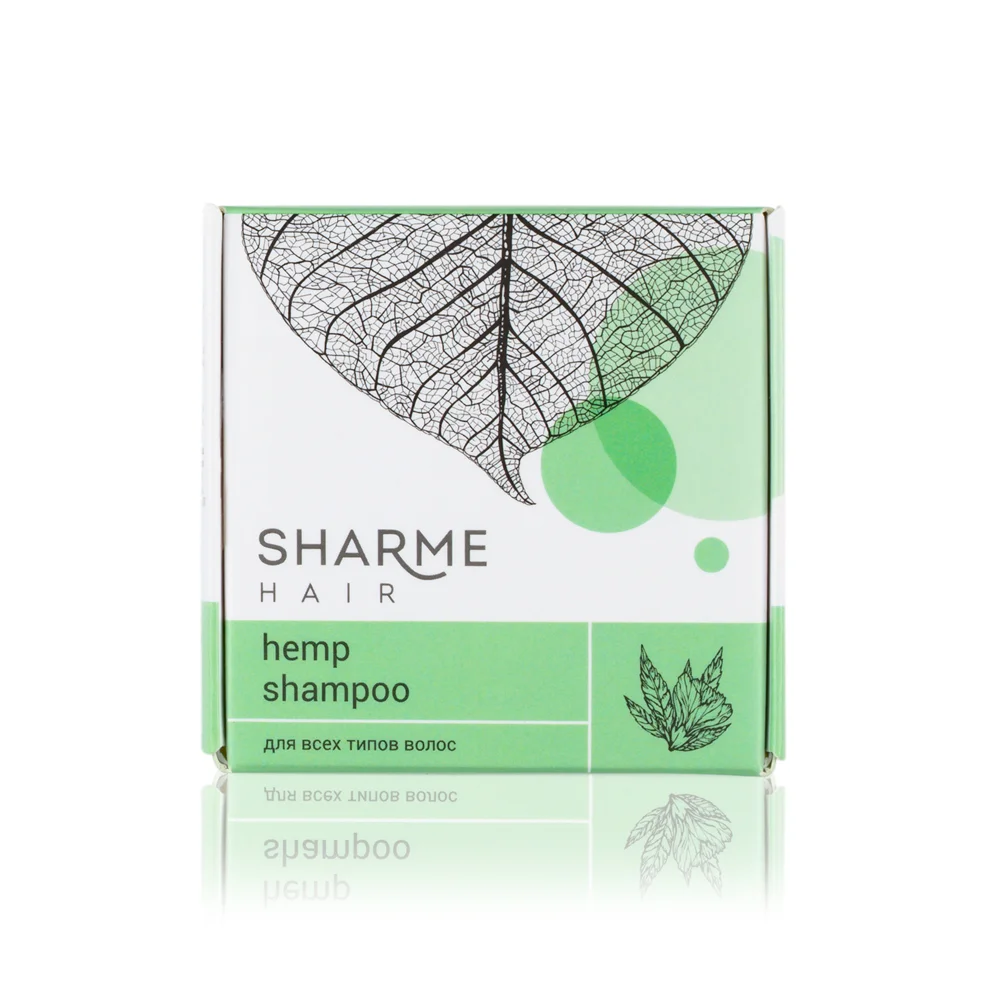Sharme Hair Hemp Oil Natural Solid Shampoo for Any Hair Type, 50 g