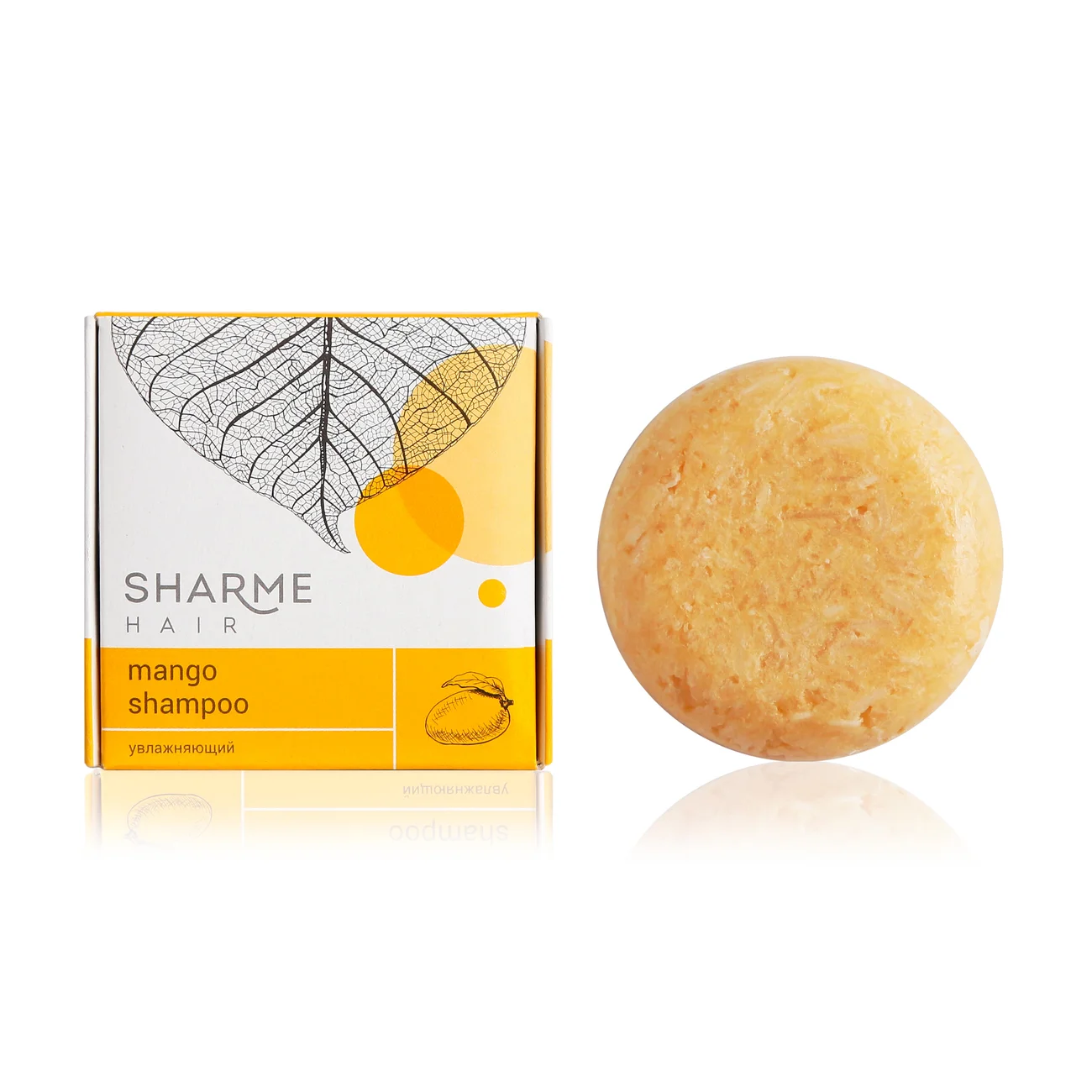 Sharme Hair Mango Natural Solid Shampoo with mango butter, moisturizing, 50 g