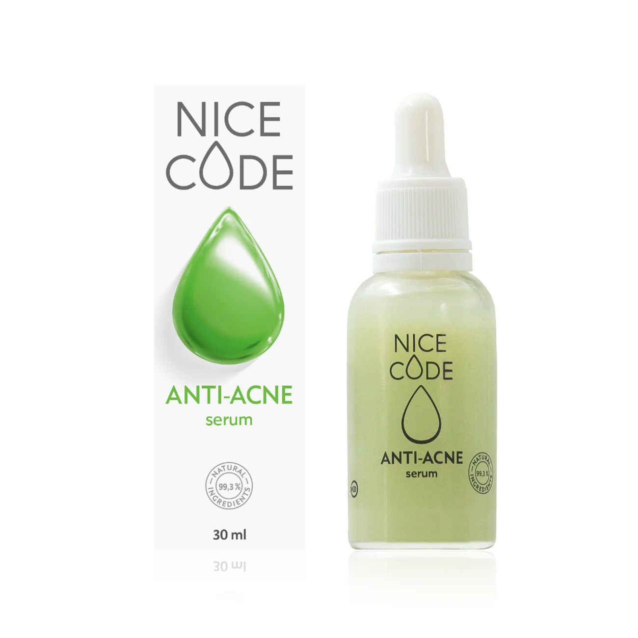 ANTI-ACNE NICE CODE Natural Facial Serum, 30 ml