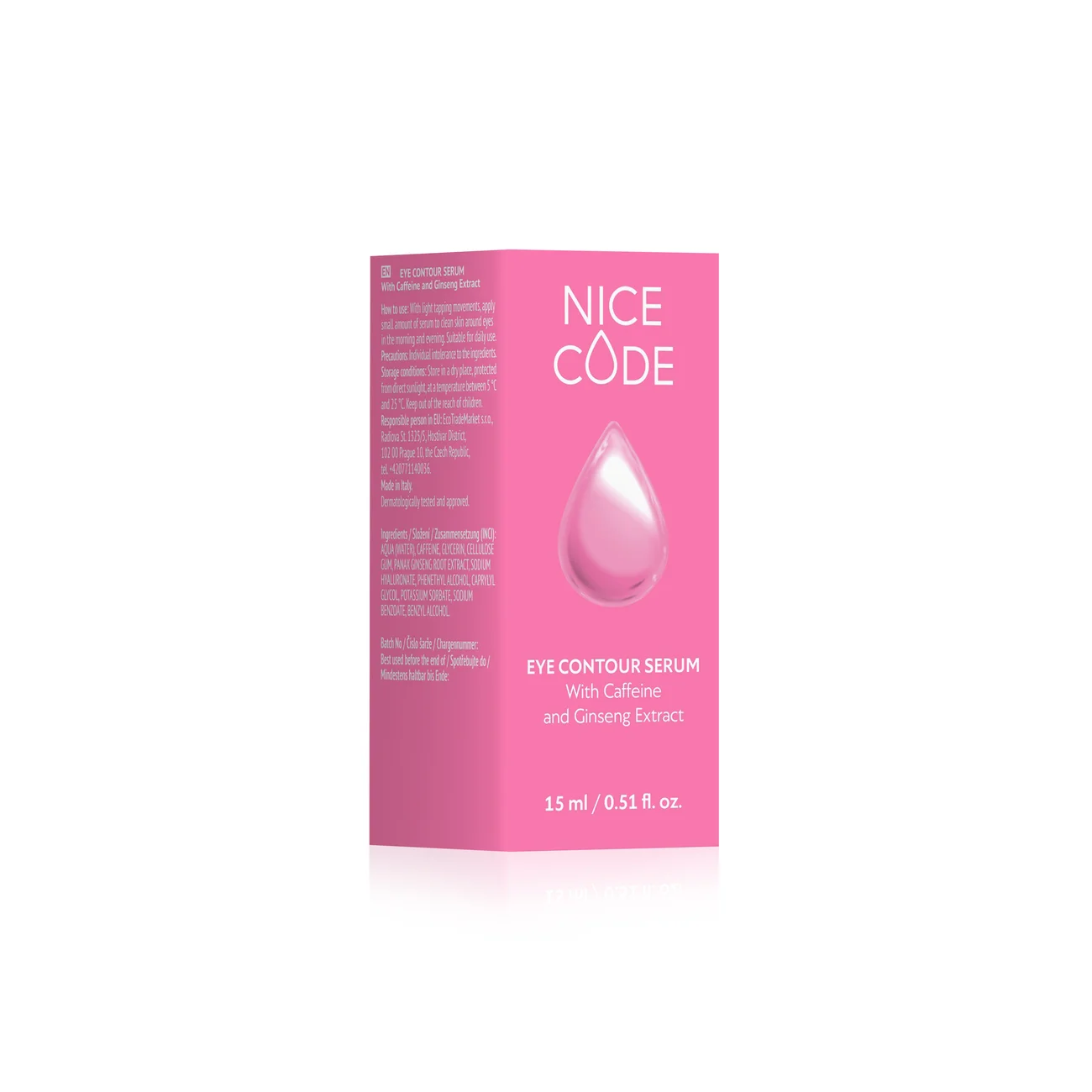 NICE CODE Eye Serum with Caffeine, 15 ml