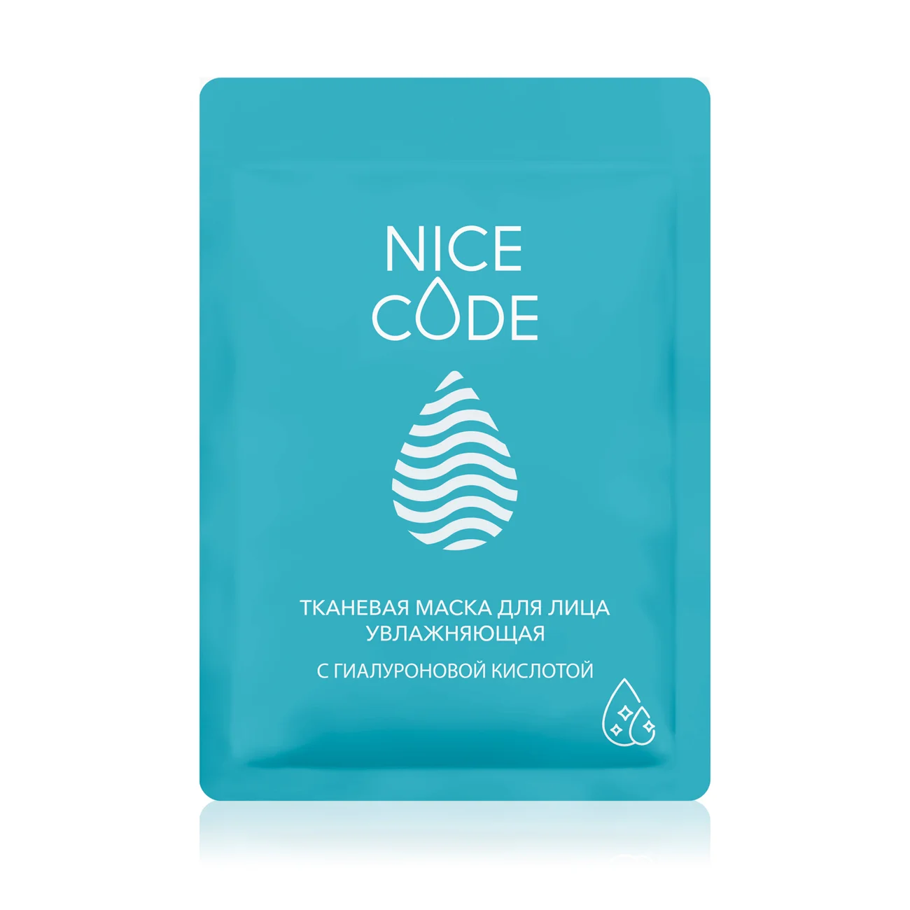 Moisturizing fabric face mask with hyaluronic acid NICE CODE, 24 ml