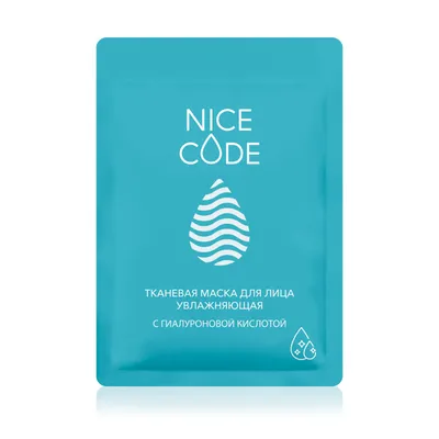 Moisturizing fabric face mask with hyaluronic acid NICE CODE, 24 ml