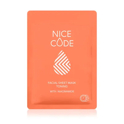 Niasinamid ile tonlayıcı kumaş yüz maskesi NICE CODE, 24 ml