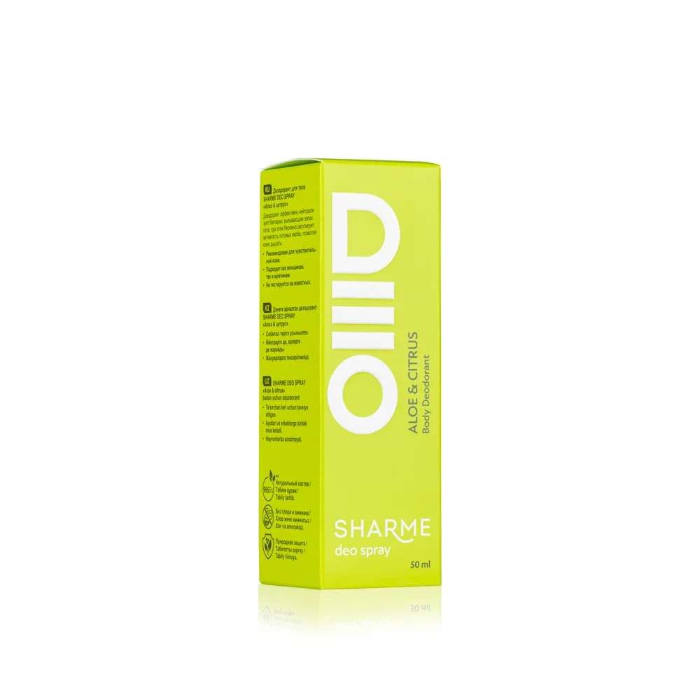 SHARME DEO SPRAY Natural Body Deodorant "Aloe & Citrus", 50 ml