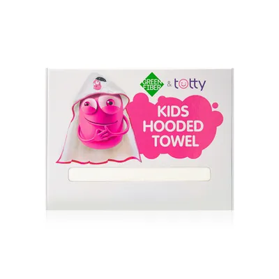 Green Fiber & Totty Сorner baby towel, white with pink edge