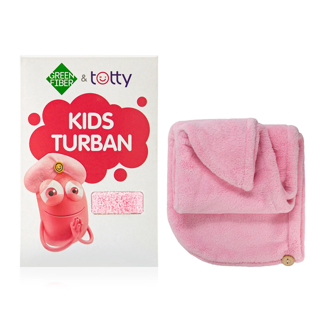 Green Fiber & Totty Dečiji turban za kosu, roze