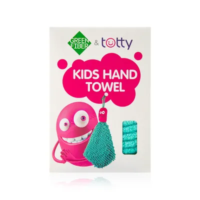 Green Fiber & Totty baby hand towel, turquoise