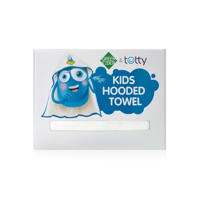 Green Fiber & Totty Corner baby towel, white with blue edge