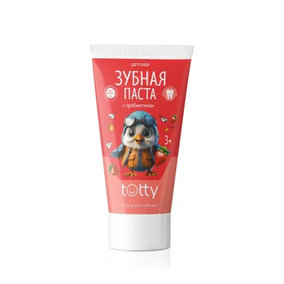 Uşaqlar üçün çiyələk ətirli TOTTY probiotik diş məcunu 3+, 50 ml
