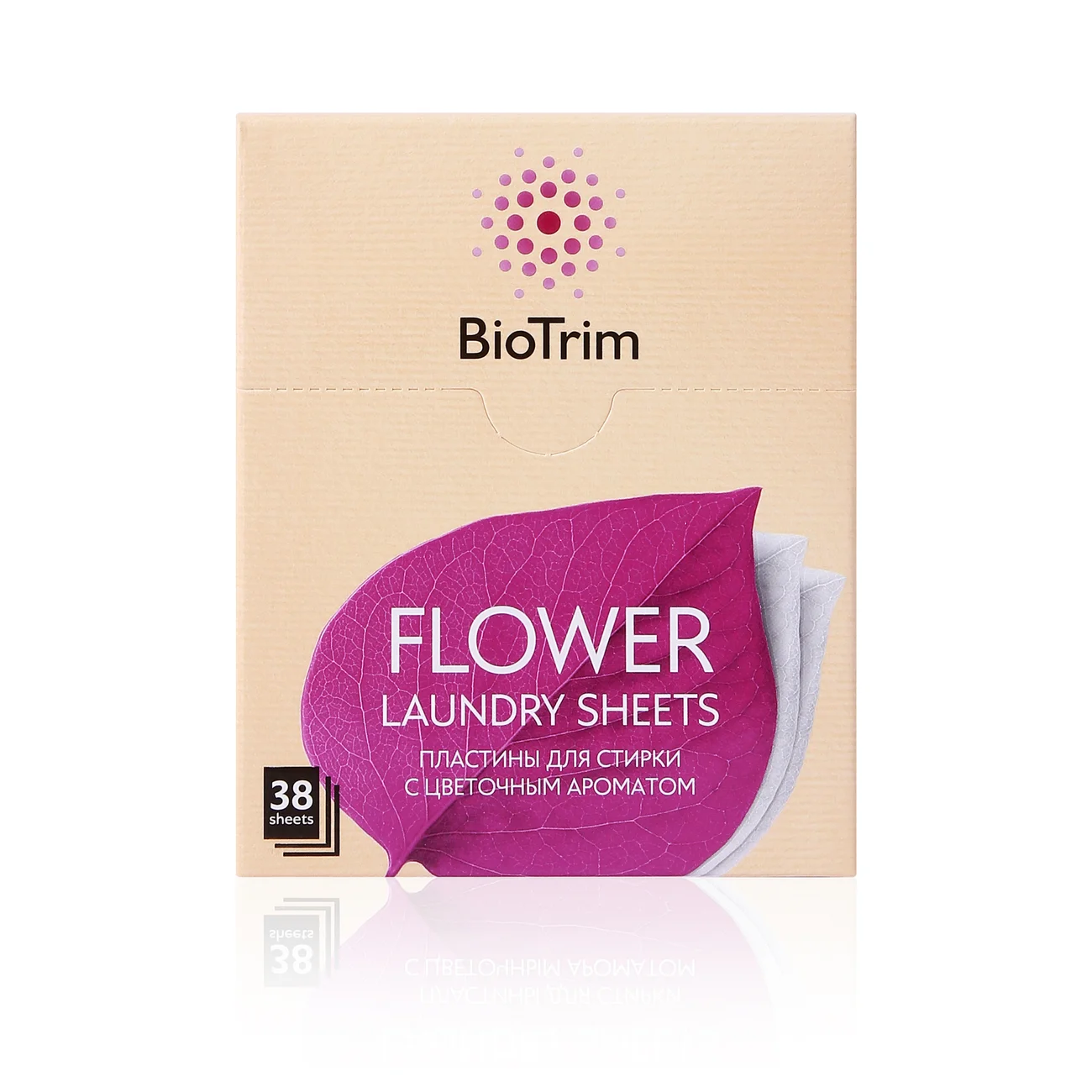 BioTrim FLOWER Laundry detergent sheets for strong stains, 38 pcs.