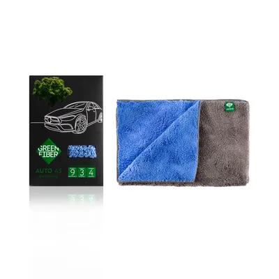 Green Fiber AUTO A5 Car Towel for dry cleaning, grey-blue