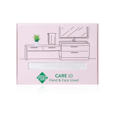 ผ้าวาฟเฟิลสำหรับมือและใบหน้า Green Fiber CARE 10, สีครีม