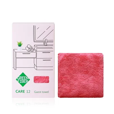 ผ้าเช็ดตัวให้แขก Green Fiber CARE 12, สีปะการัง