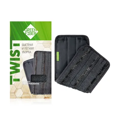 Green Fiber TWIST Microfiber Mop Pad, gray