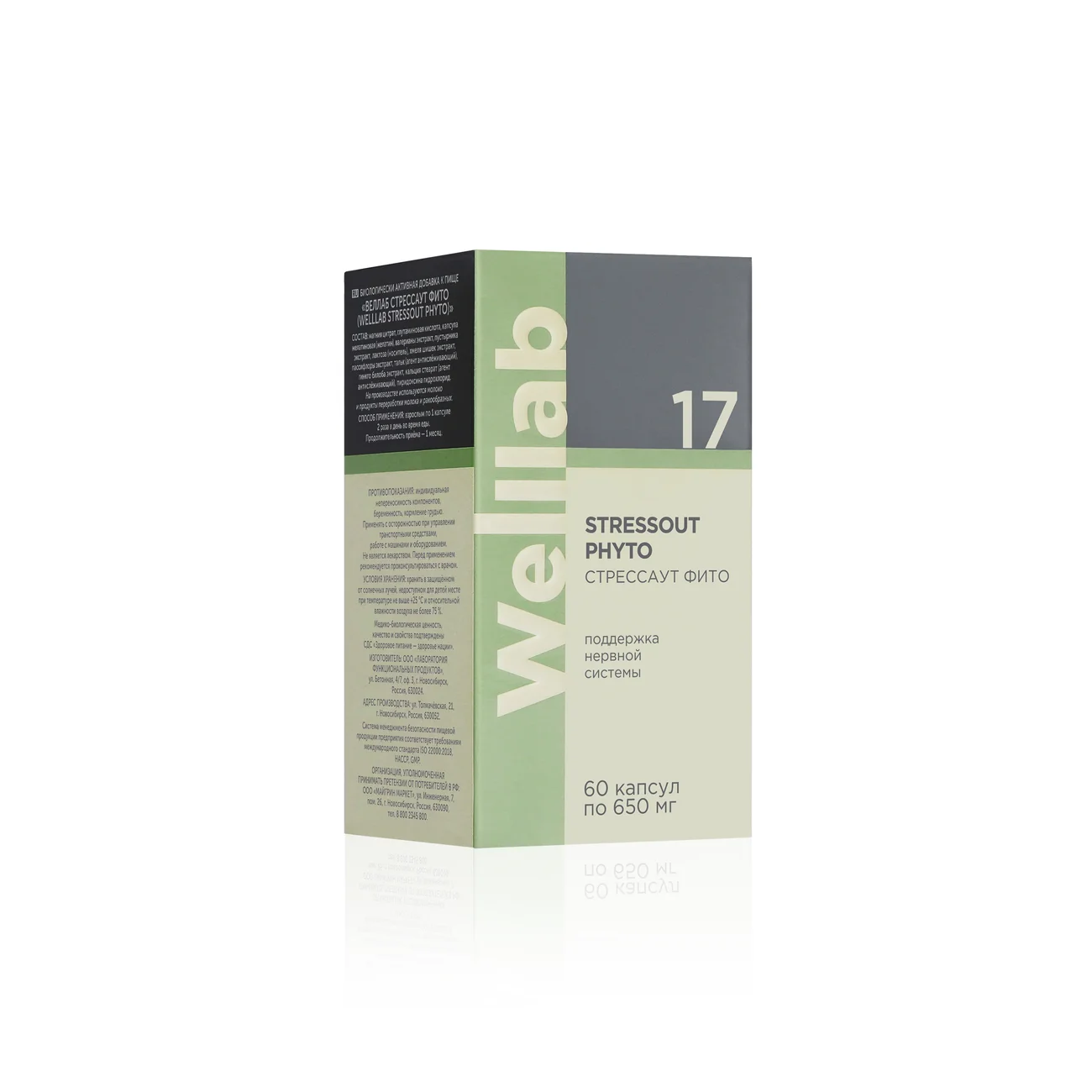 Dietary supplement for the nervous system Welllab STRESSOUT PHYTO, 60 capsules