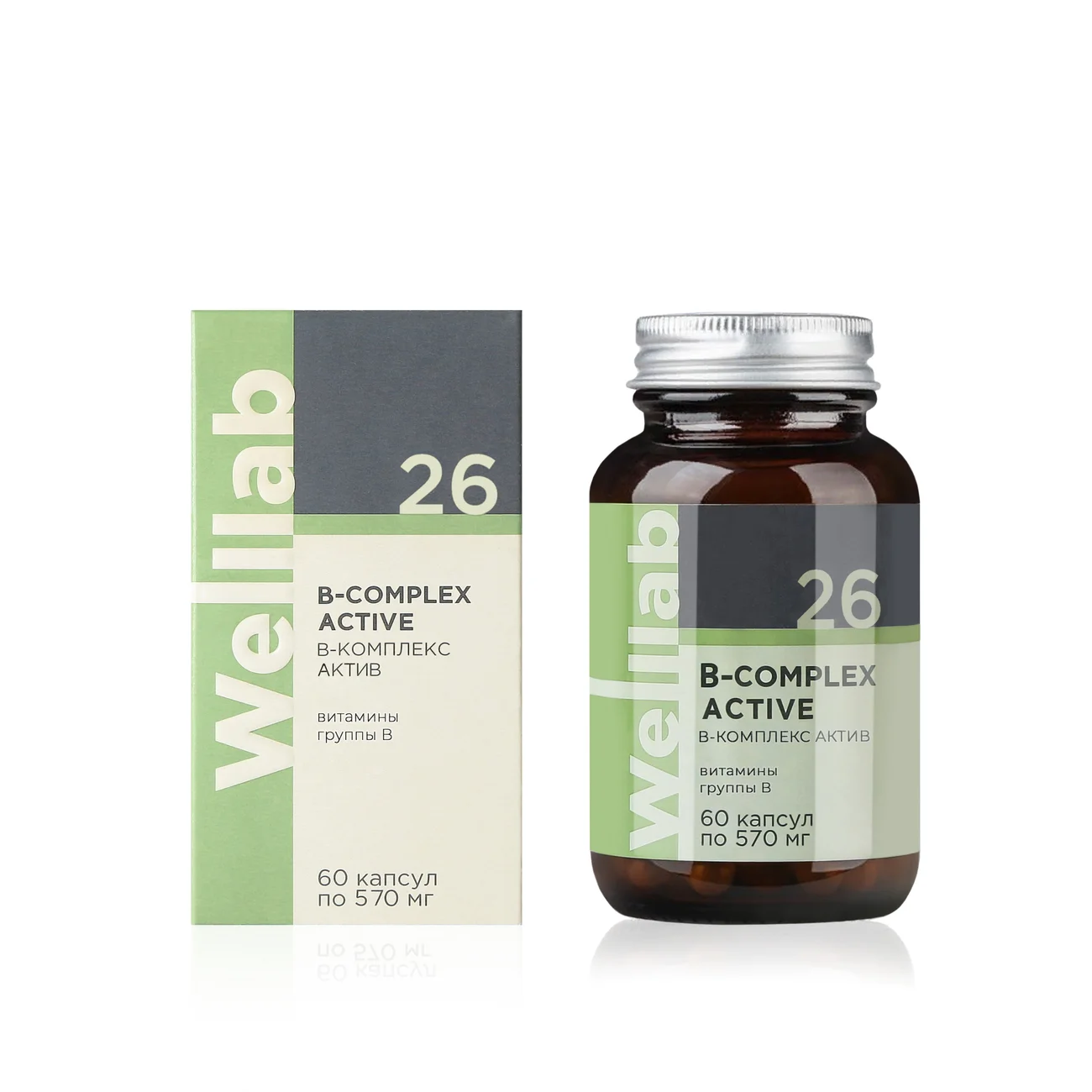 Dietary supplement with B vitamins Welllab B-COMPLEX ACTIVE, 60 capsules
