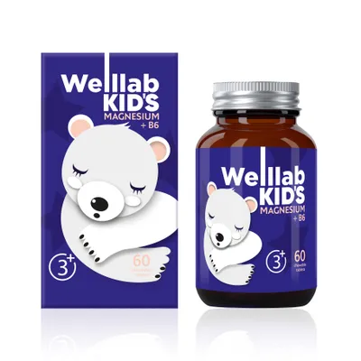 Doplněk stravy s hořčíkem pro děti WELLLAB KIDS MAGNESIUM + B6, 60 žvýkacích tablet