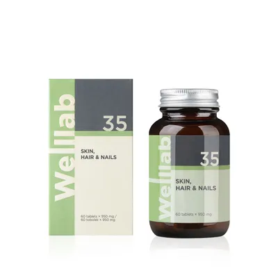 Doplněk stravy pro krásu pokožky, vlasů a nehtů WELLLAB SKIN, HAIR & NAILS, 60 tablet