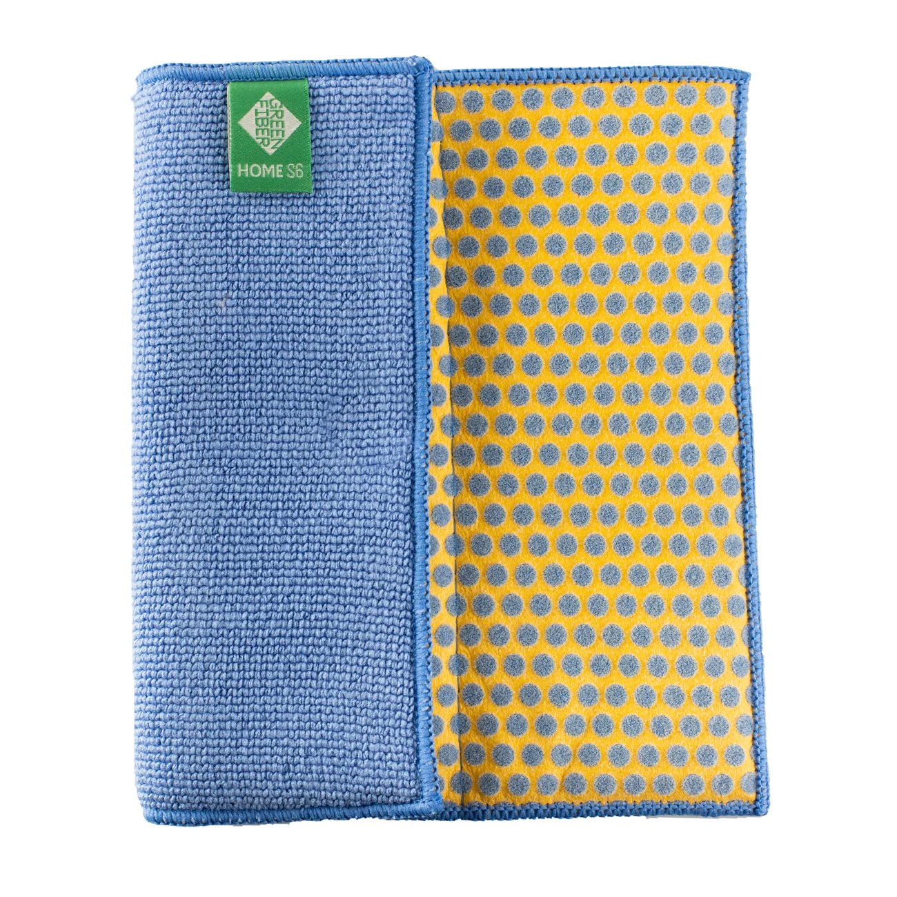 Green Fiber HOME S6 Splitter sponge double-sided for scrubbing and absorbing, blue