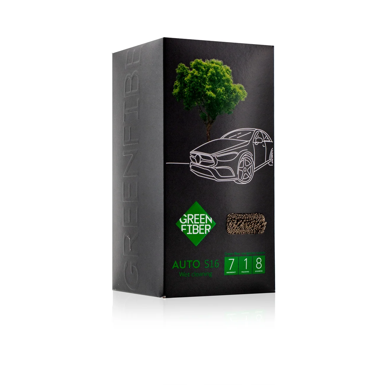 Green Fiber AUTO S16 Car towel for wet cleaning, grey