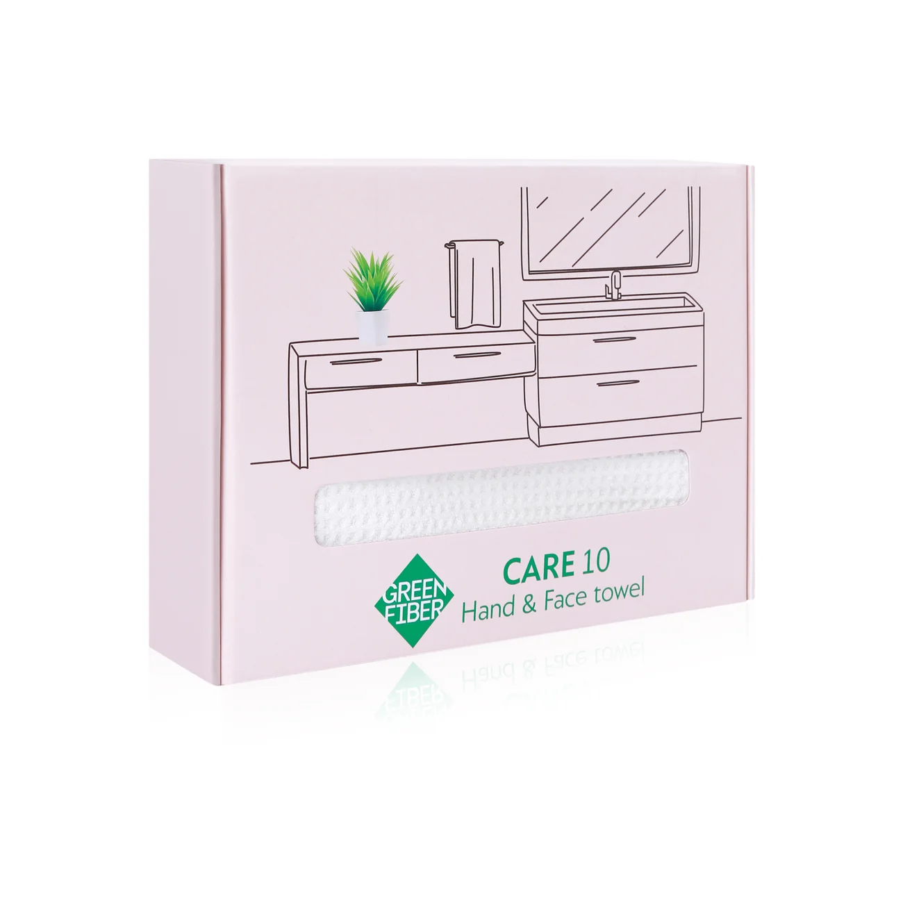 Green Fiber CARE 10 Hand & Face towel waffle, milky