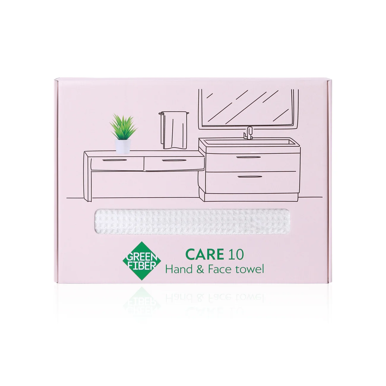 Green Fiber CARE 10 Hand & Face towel waffle, milky