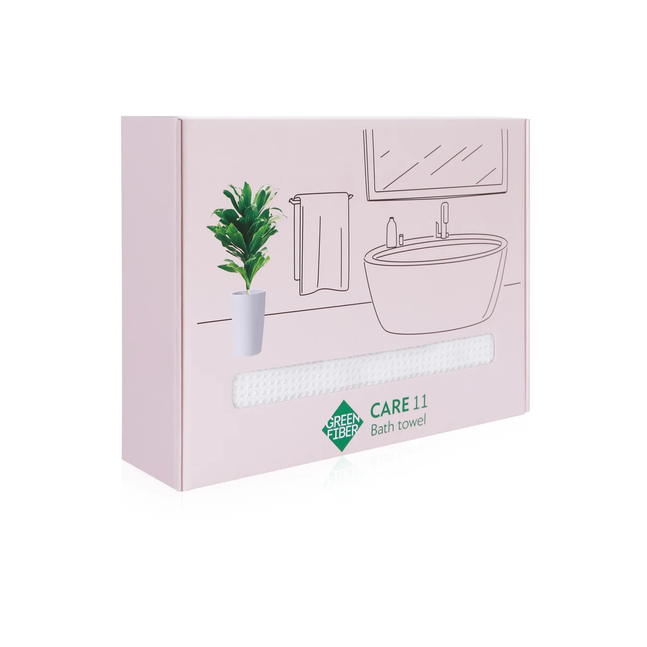 Green Fiber CARE 11 Bath towel waffle, milky