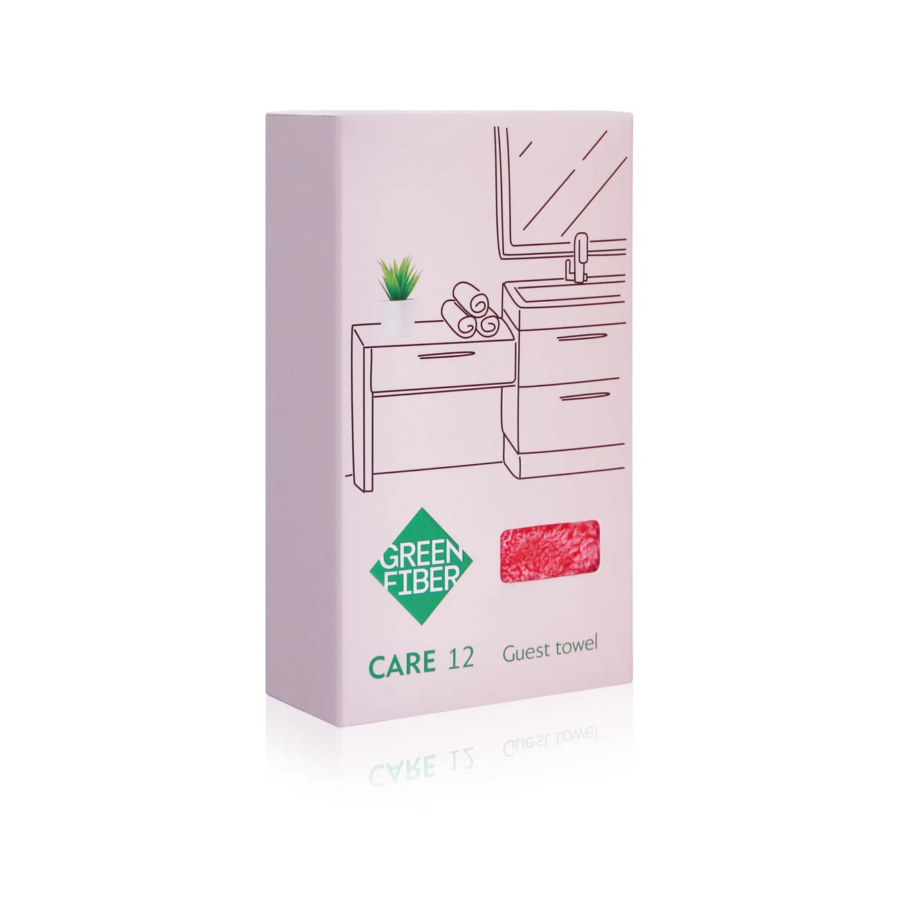 Green Fiber CARE 12 Guest towel, coral