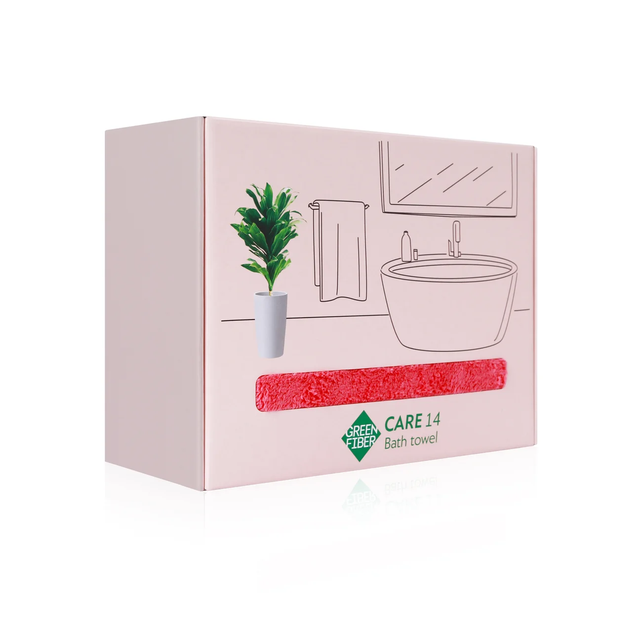 Green Fiber CARE 14 Bath towel, coral
