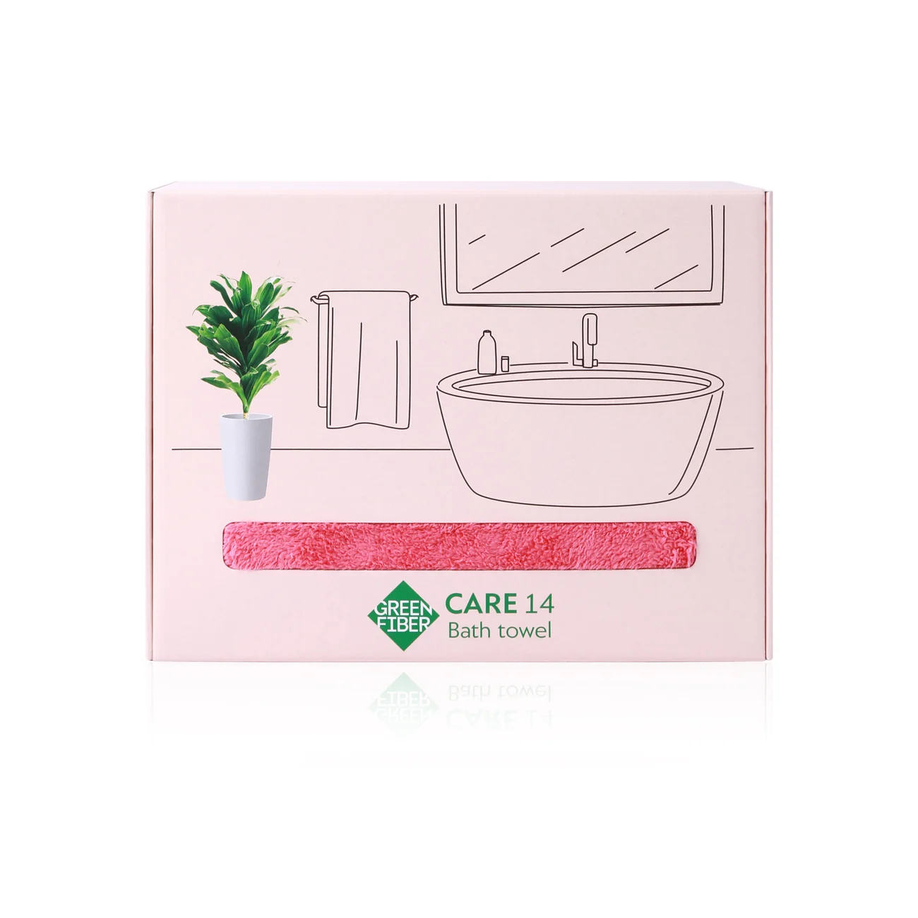 Green Fiber CARE 14 Bath towel, coral