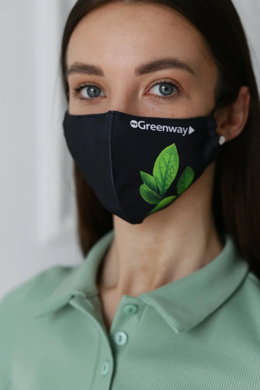 Reusable Cloth Face Mask, "Leaf", size M