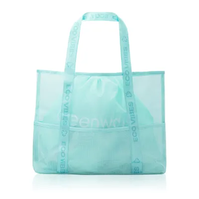 Greenway Global beach bag made of recycled plastic, mint